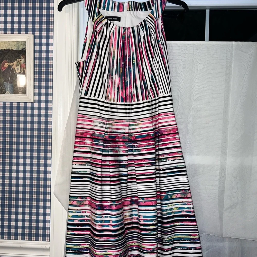 Nine West Fit & Flare Striped Frock - Picture 6 of 6